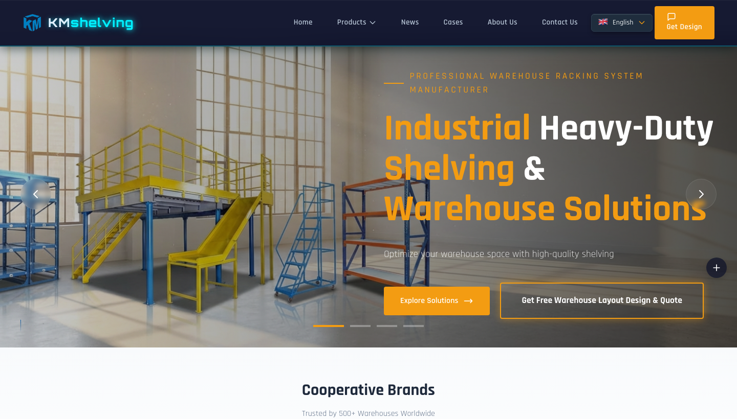 KMS Shelving:工业仓储货架品牌多语言外贸独立站建设 截图 1